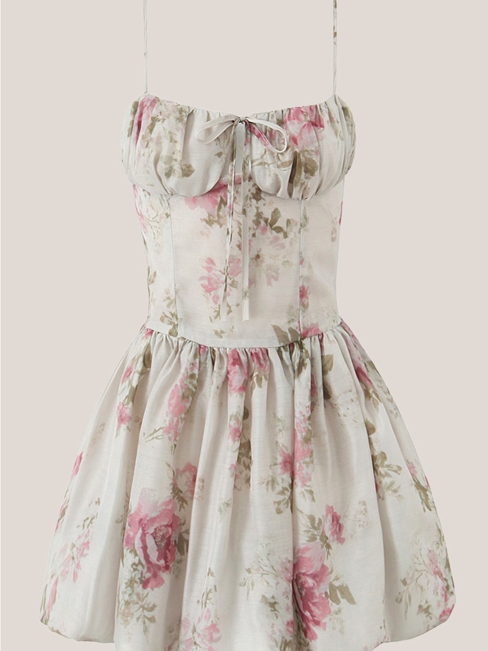 Juniors rose print bubble hem
